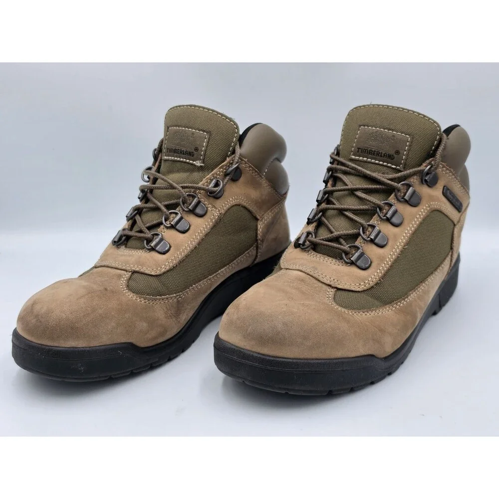 Timberland Boots Euro Hiker Nubuck Leather Hiking Shoes Boys Size 5 Tan 15945